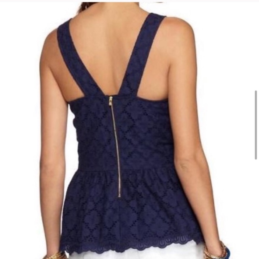 Lilly Pulitzer Ashton Navy Eyelet Top